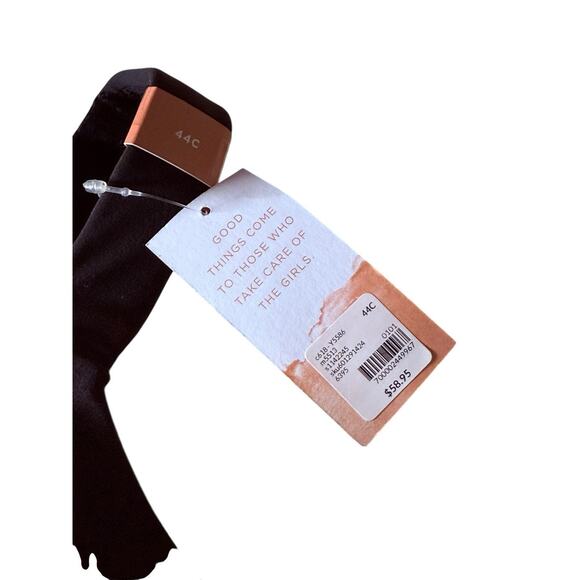 Cacique Modern Luxe Black Bra 44C Lightly Lined Full Coverage NWT $58.95 - Picture 3 of 6